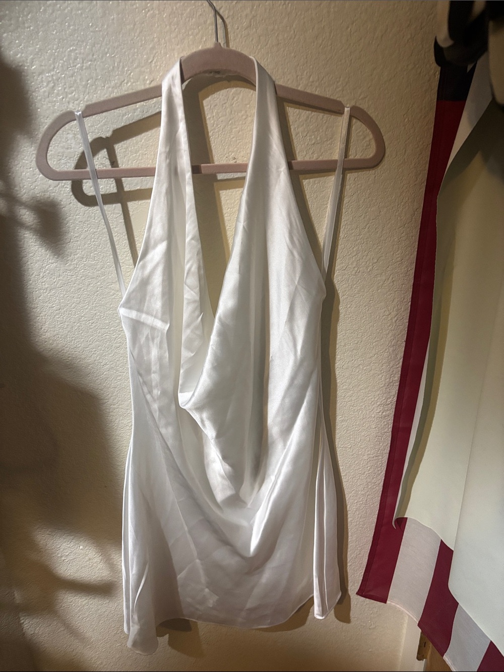 White Draped Halter Mini Dress - Women